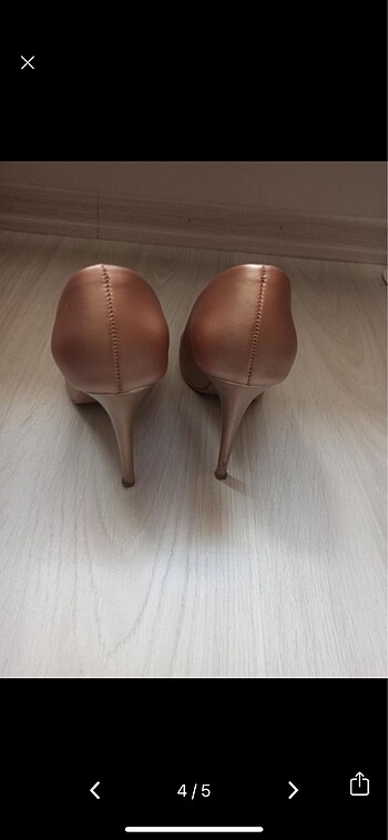 37 Beden ten rengi Renk somon rengi topuklu stiletto ayakkabı