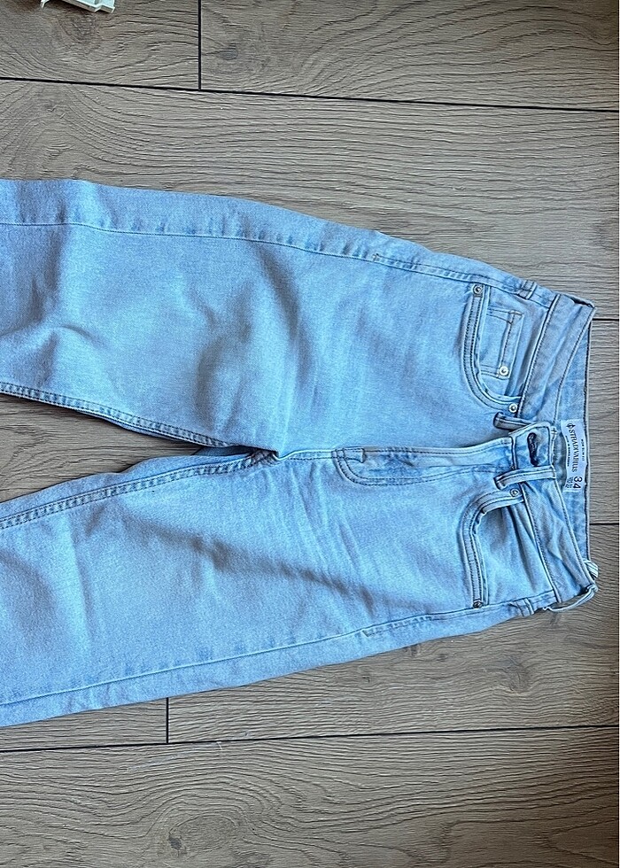 Stradivarius slim Mom fit kot pantolon - Görsel 2