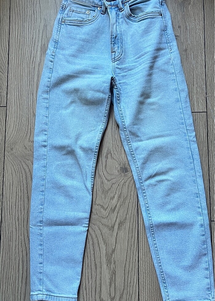 Stradivarius slim Mom fit kot pantolon - Görsel 3