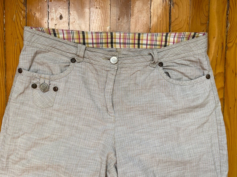 Düğmeli Bej kapri vintage - Görsel 2