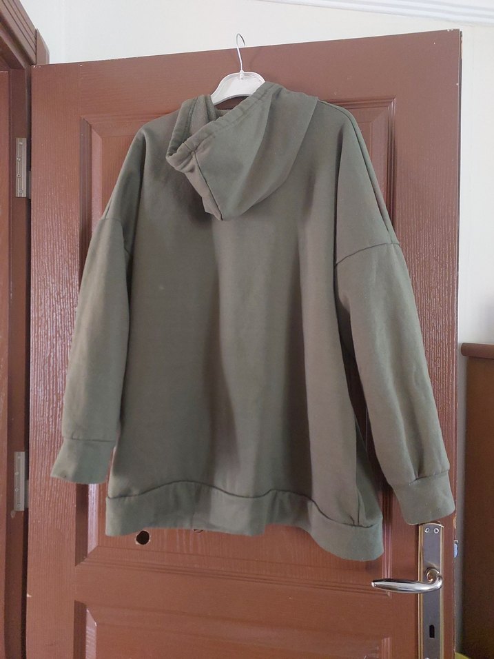 Kadın Kapüşonlu Fermuarlı Rahat Sweatshirt m&xl - Görsel 2