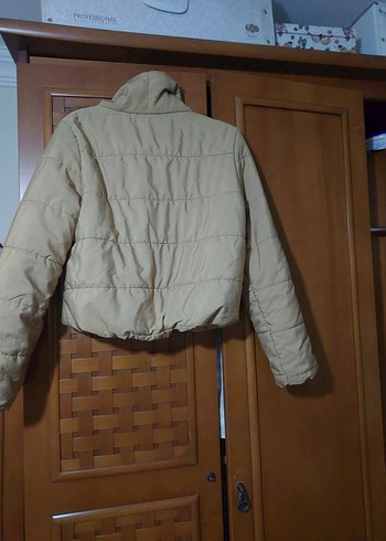 Bej Fermuarlı Kadın Mont, Yüksek Yakalı, Günlük takas yok emanet - Görsel 2