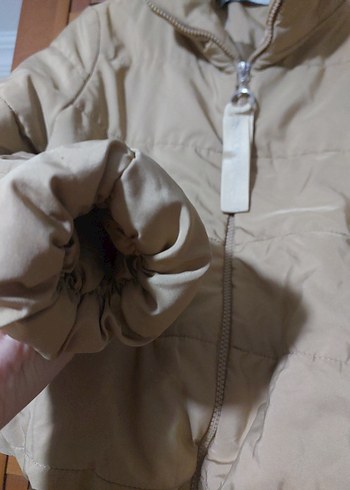 Bej Fermuarlı Kadın Mont, Yüksek Yakalı, Günlük takas yok emanet - Görsel 5