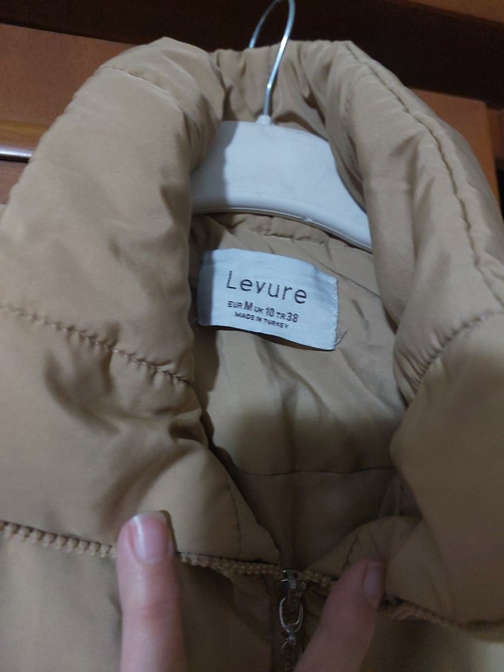 Bej Fermuarlı Kadın Mont, Yüksek Yakalı, Günlük takas yok emanet - Görsel 3