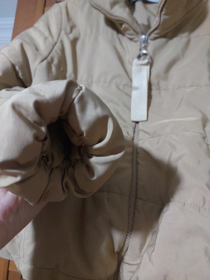 Bej Fermuarlı Kadın Mont, Yüksek Yakalı, Günlük takas yok emanet - Görsel 5