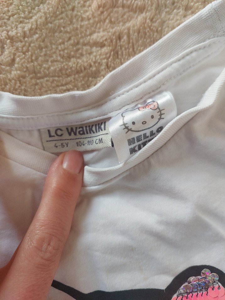Kız Çocuk Beyaz Hello Kitty Baskılı Tişört - Görsel 2