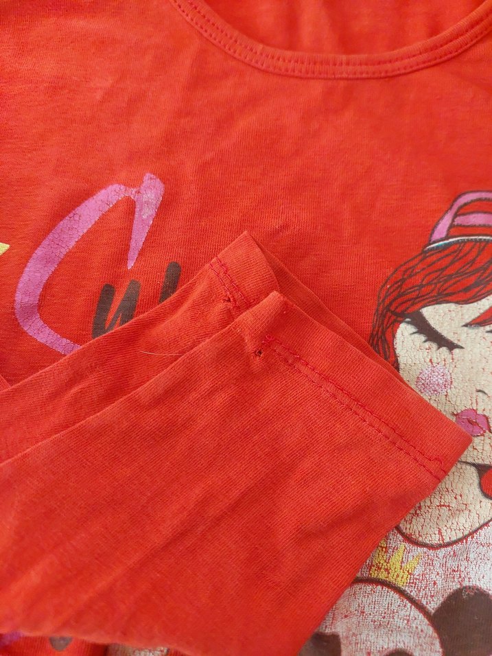 Kız Çocuk Renkli Baskılı Uzun Kollu Tişört - Görsel 3