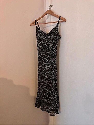 Vintage Şifon Slip Midi Elbise