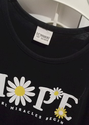 7-8 yaş Kız Çocuk Siyah Pamuklu Papatya Desenli Elbise - Görsel 4