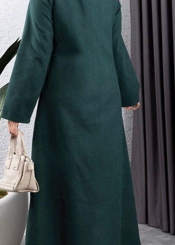 Uzun Yeşil Kadın Kaban - Görsel 3