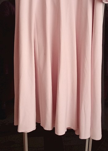 Pembe Uzun Kollu Fırfırlı Kadın Elbise - Görsel 2