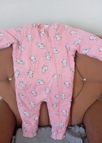 Fermuarlı Pembe Bebek Tulumu