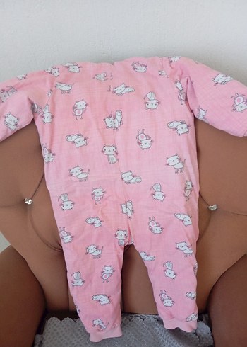 1,5 Yaş Beden Fermuarlı Pembe Bebek Tulumu