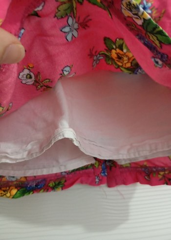 Çiçek Desenli Pembe Bohem bebek gömlek - Görsel 2