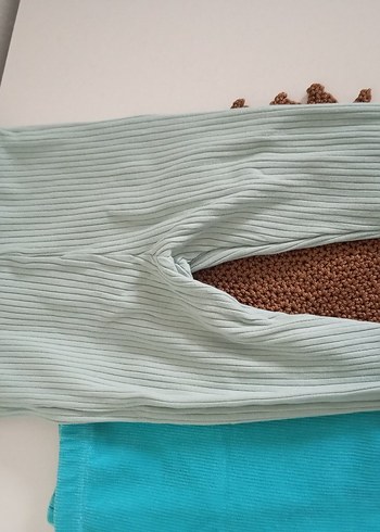 Turkuaz Triko Kız Tayt - Görsel 3