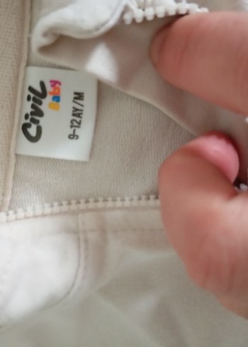 Erkek Çocuk Beyaz Fermuarlı Sweatshirt - Görsel 3