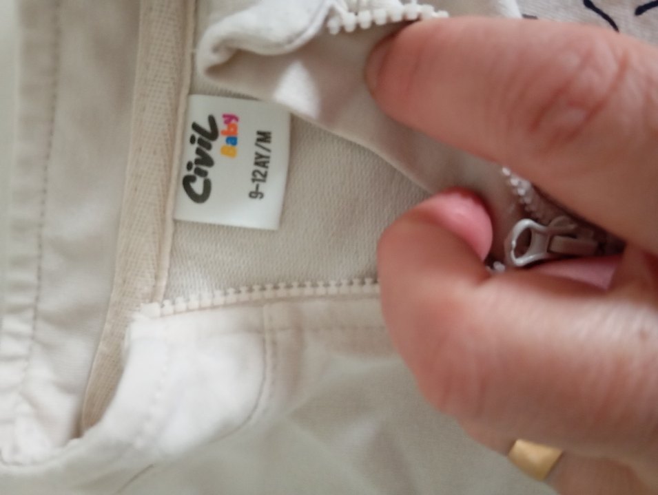 Erkek Çocuk Beyaz Fermuarlı Sweatshirt - Görsel 3