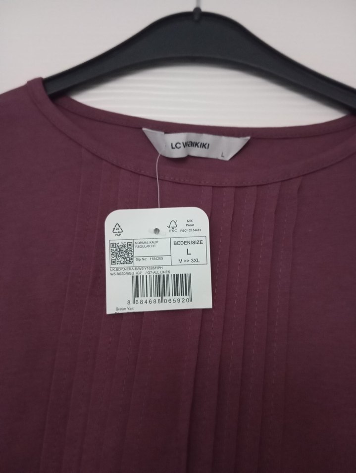 Bordo Uzun Kollu Basic Kadın Bluz - Görsel 2