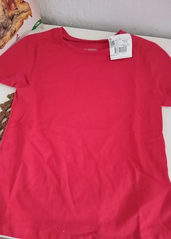 Kız Çocuk Kırmızı Kısa Kollu Tişört - Görsel 2