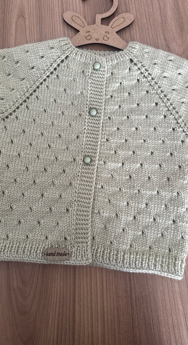 Mint  yeşili  Örgü beymen model yelek - Görsel 3