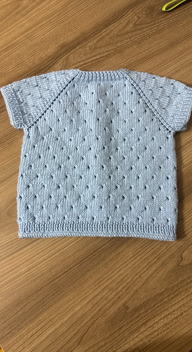 Açık mavi  bebek beymen model yelek - Görsel 4