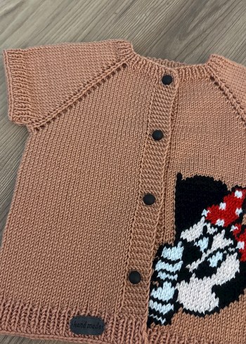 Minnie mouse örgü elemeği bebek yelek - Görsel 3