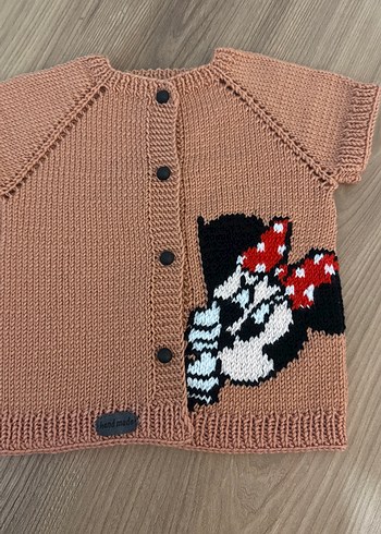 Minnie mouse örgü elemeği bebek yelek - Görsel 2