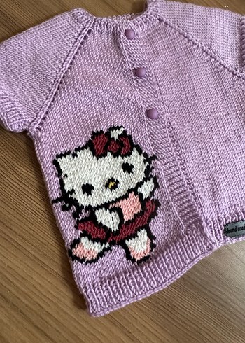 Hello kitty örgü bebek yelek - Görsel 4