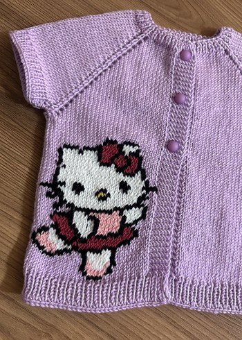 Hello kitty örgü bebek yelek - Görsel 3