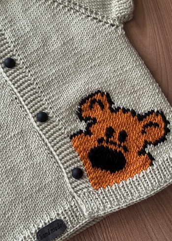 Mine yeşili Erkek Çocuk Örgü yelek - Görsel 4