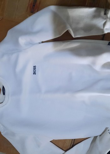 Beyaz BOSS Erkek Sweatshirt