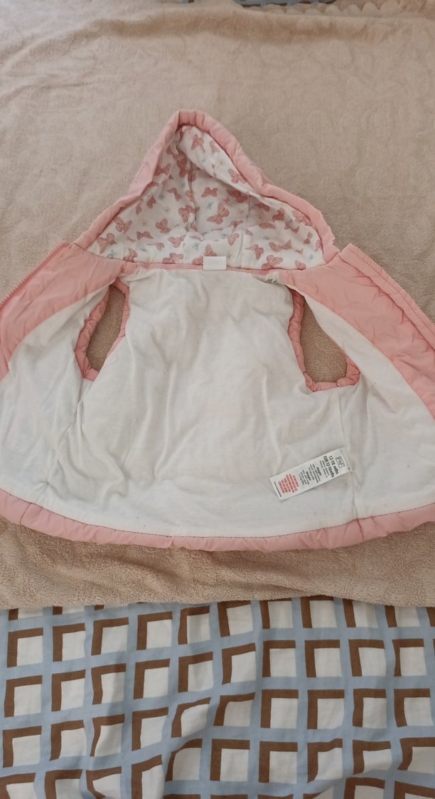 Kız Çocuk Kapüşonlu Fermuarlı Pembe Yelek - Görsel 2