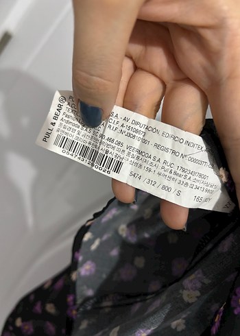 Mor Çiçek Desenli V Yakalı Fırfırlı Bluz pull and bear - Görsel 3