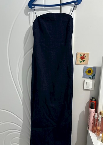 Zara jean straplez elbise - Görsel 4