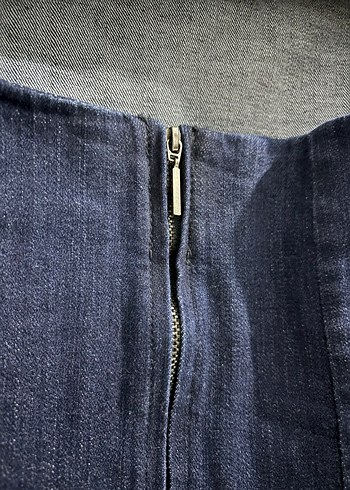 Zara jean straplez elbise - Görsel 9