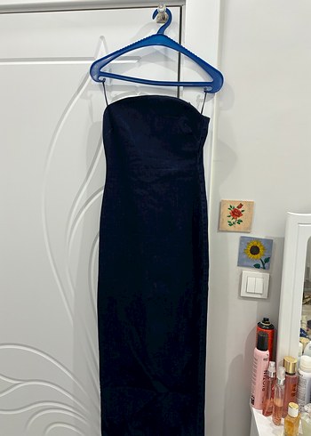 Zara jean straplez elbise - Görsel 8