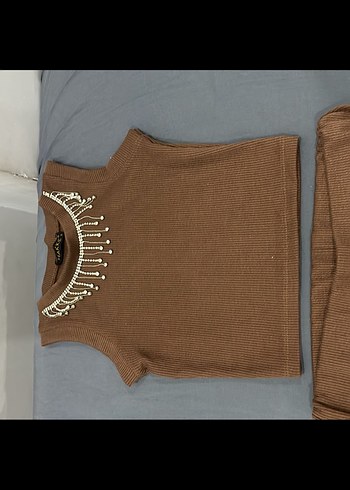 s Beden Kahverengi Mini Kolsuz Kadın Tulum