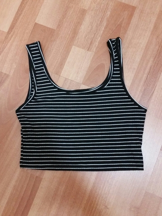 cizgili crop top