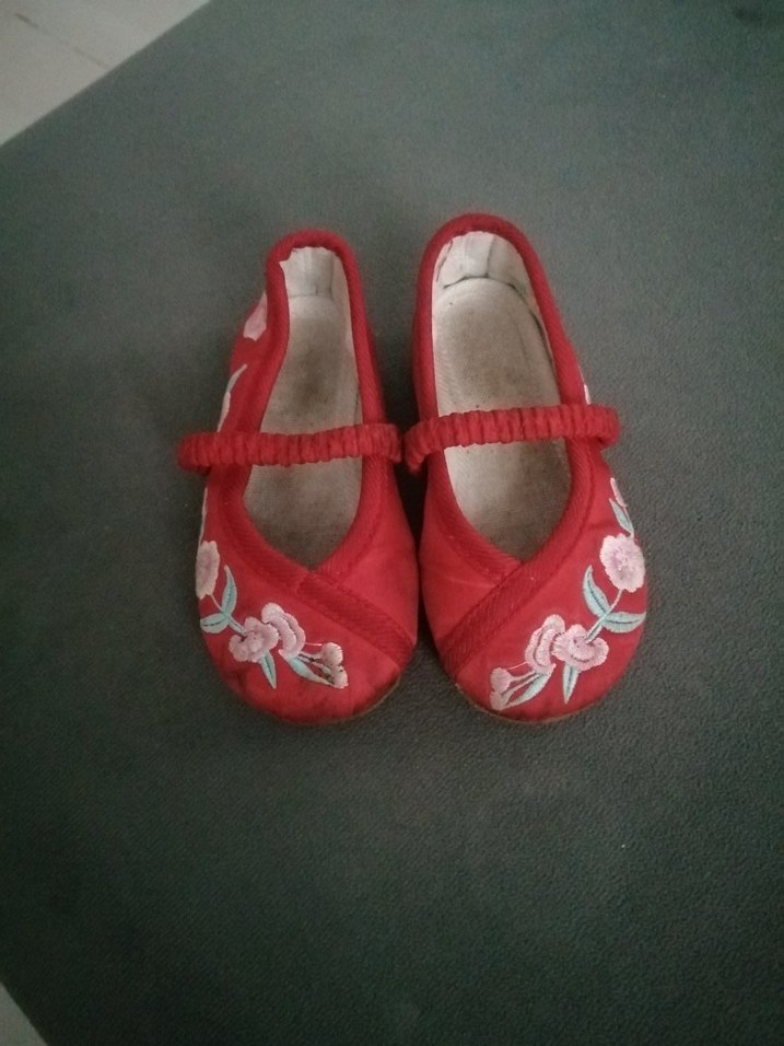 Nakışlı Kırmızı Kız Babet Ayakkabı - Görsel 2