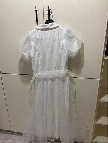Diğer Beyaz midi boy elbise