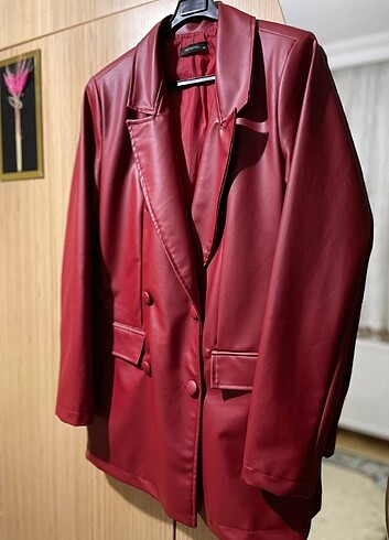 38 Beden Deri blazer ceket