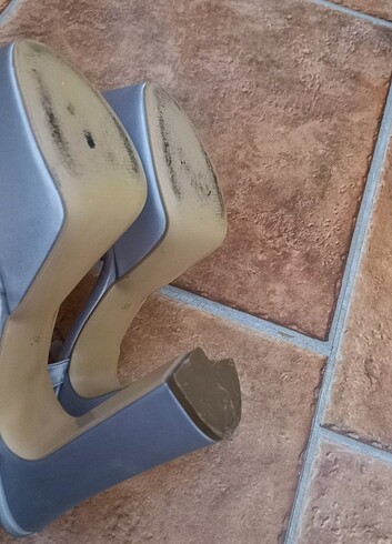 Gri platform abiye ayakkabı - Görsel 5