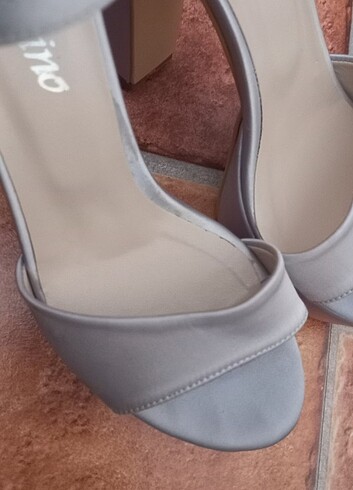 Gri platform abiye ayakkabı - Görsel 6