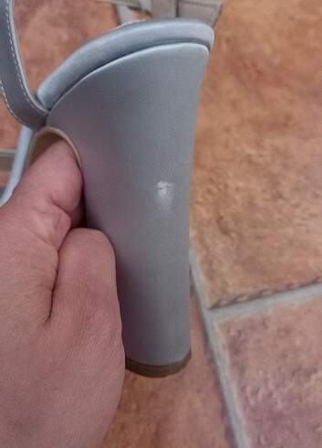 Gri platform abiye ayakkabı - Görsel 8