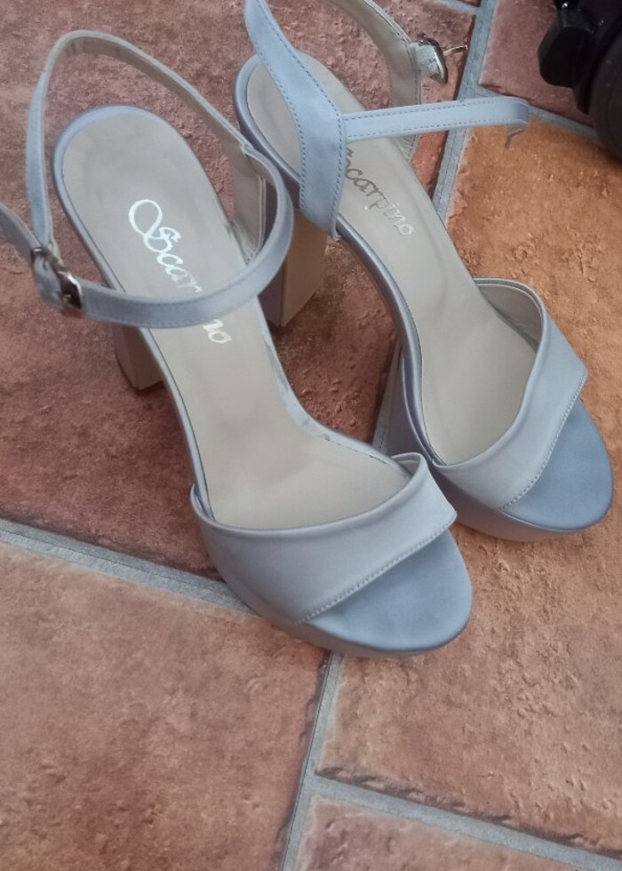 Gri platform abiye ayakkabı - Görsel 2