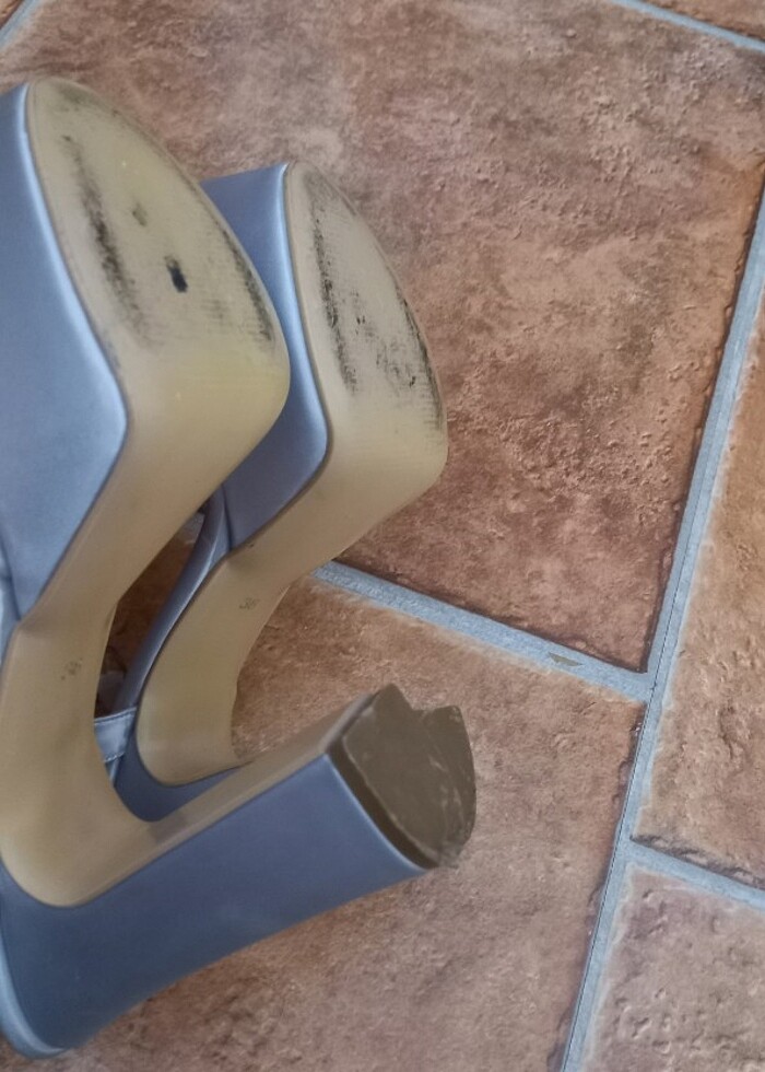 Gri platform abiye ayakkabı - Görsel 5