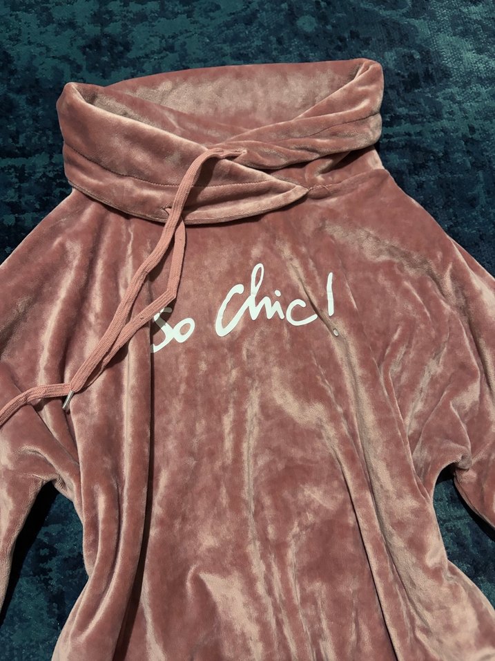 Kadife Kapüşonlu Kadın Sweatshirt - Görsel 2