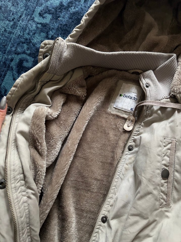 Y2k Kürklü Kapüşonlu Mont - Görsel 3