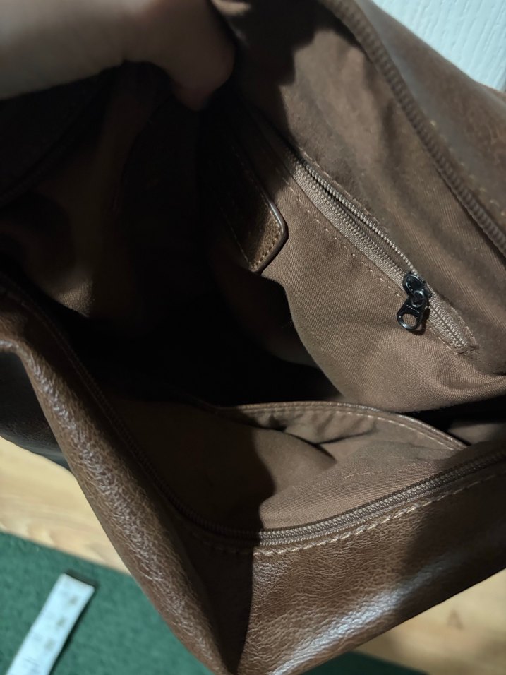 Kahverengi Deri Kadın Omuz Çantası - Görsel 3