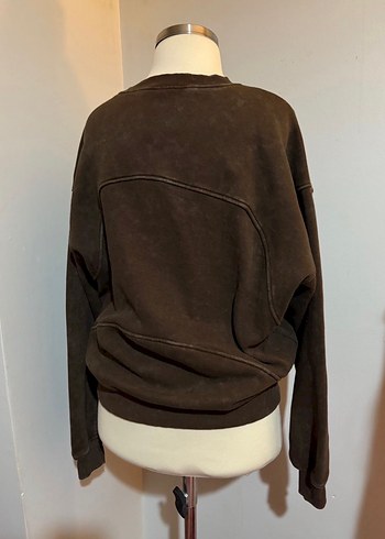 Kadın Kahverengi Süet Sweatshirt - Görsel 2